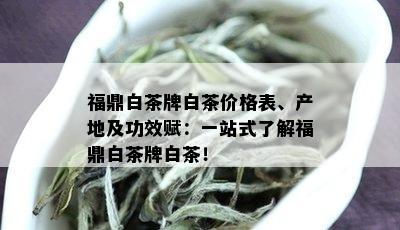 福鼎白茶牌白茶价格表、产地及功效赋：一站式了解福鼎白茶牌白茶！