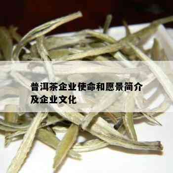 普洱茶企业使命和愿景简介及企业文化