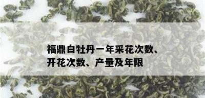 福鼎白牡丹一年采花次数、开花次数、产量及年限