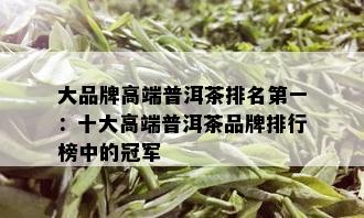 大品牌高端普洱茶排名之一：十大高端普洱茶品牌排行榜中的冠军