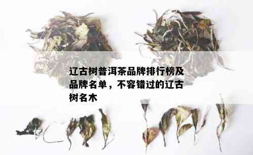 辽古树普洱茶品牌排行榜及品牌名单，不容错过的辽古树名木