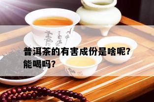 普洱茶的有害成份是啥呢？能喝吗？