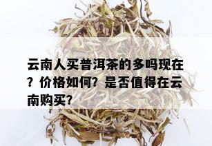 云南人买普洱茶的多吗现在？价格如何？是否值得在云南购买？