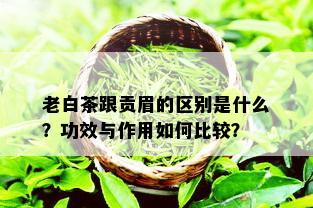 老白茶跟贡眉的区别是什么？功效与作用如何比较？