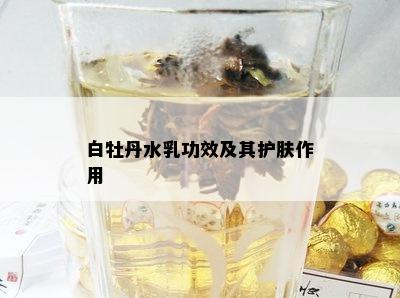 白牡丹水乳功效及其护肤作用