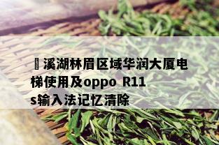 磻溪湖林眉区域华润大厦电梯使用及oppo R11s输入法记忆清除