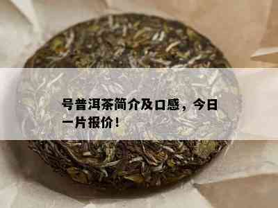 号普洱茶简介及口感，今日一片报价！