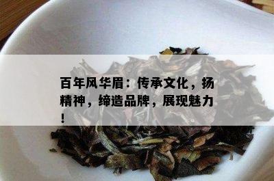 百年风华眉：传承文化，扬精神，缔造品牌，展现魅力！