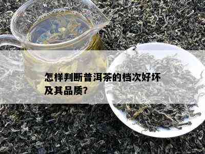 怎样判断普洱茶的档次好坏及其品质？