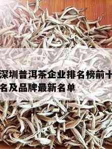 深圳普洱茶企业排名榜前十名及品牌最新名单