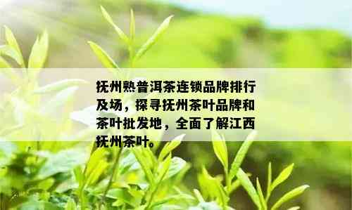 抚州熟普洱茶连锁品牌排行及场，探寻抚州茶叶品牌和茶叶批发地，全面了解江西抚州茶叶。