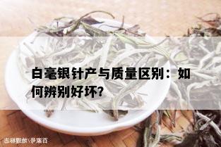 白毫银针产与质量区别：如何辨别好坏？