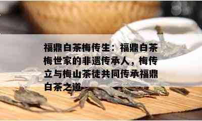 福鼎白茶梅传生：福鼎白茶梅世家的非遗传承人，梅传立与梅山茶徒共同传承福鼎白茶之道