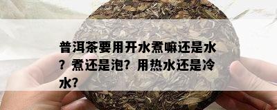 普洱茶要用开水煮嘛还是水？煮还是泡？用热水还是冷水？