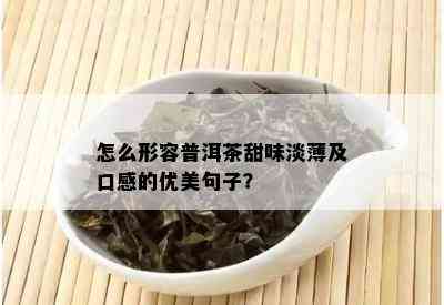 怎么形容普洱茶甜味淡薄及口感的优美句子？