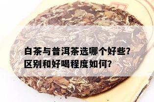 白茶与普洱茶选哪个好些？区别和好喝程度如何？