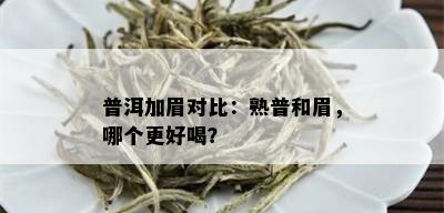 普洱加眉对比：熟普和眉，哪个更好喝？