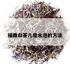 福鼎白茶几度水泡的方法