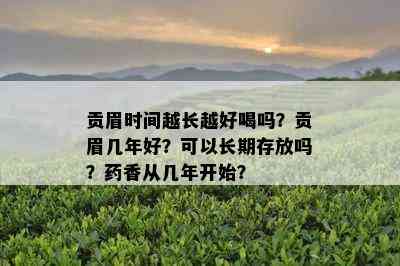 贡眉时间越长越好喝吗？贡眉几年好？可以长期存放吗？香从几年开始？