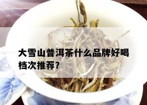 大雪山普洱茶什么品牌好喝档次推荐？