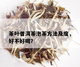 茶叶普洱茶泡茶方法及度，好不好喝？