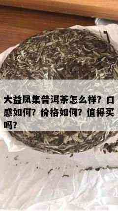 大益凤集普洱茶怎么样？口感如何？价格如何？值得买吗？