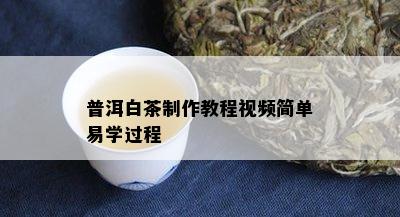 普洱白茶制作教程视频简单易学过程