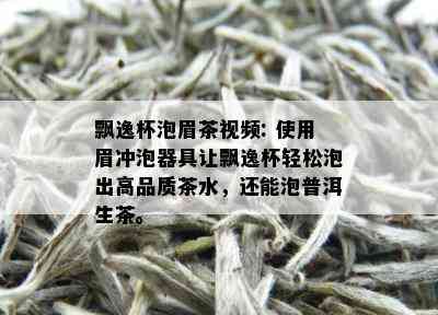 飘逸杯泡眉茶视频: 使用眉冲泡器具让飘逸杯轻松泡出高品质茶水，还能泡普洱生茶。