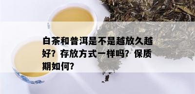 白茶和普洱是不是越放久越好？存放方式一样吗？保质期如何？