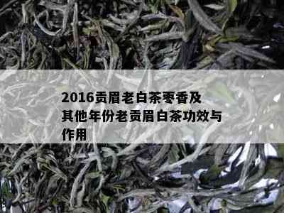 2016贡眉老白茶枣香及其他年份老贡眉白茶功效与作用