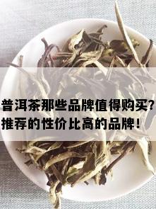 普洱茶那些品牌值得购买？推荐的性价比高的品牌！