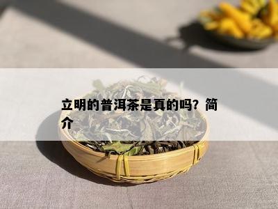 立明的普洱茶是真的吗？简介