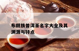 布朗族普洱茶名字大全及其渊源与特点