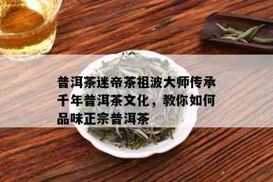 普洱茶迷帝茶祖波大师传承千年普洱茶文化，教你如何品味正宗普洱茶