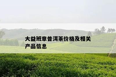 大益班章普洱茶价格及相关产品信息