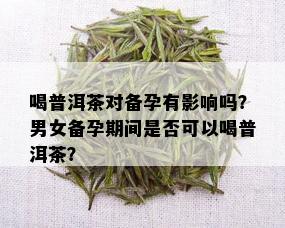 喝普洱茶对备孕有影响吗？男女备孕期间是否可以喝普洱茶？