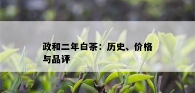 政和二年白茶：历史、价格与品评