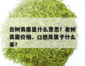 古树贡眉是什么意思？老树贡眉价格、口感及属于什么茶？