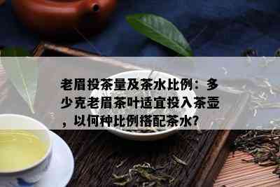 老眉投茶量及茶水比例：多少克老眉茶叶适宜投入茶壶，以何种比例搭配茶水？