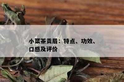 小菜茶贡眉：特点、功效、口感及评价