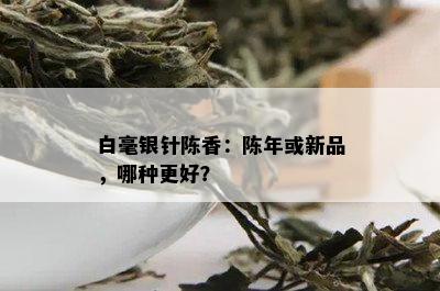 白毫银针陈香：陈年或新品，哪种更好？