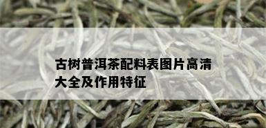 古树普洱茶配料表图片高清大全及作用特征