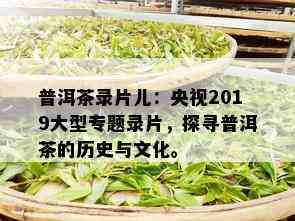 普洱茶录片儿：央视2019大型专题录片，探寻普洱茶的历史与文化。