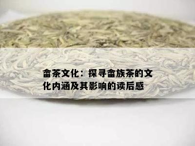 畲茶文化：探寻畲族茶的文化内涵及其影响的读后感