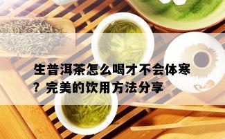 生普洱茶怎么喝才不会体寒？完美的饮用方法分享