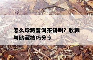 怎么珍藏普洱茶饼喝？收藏与储藏技巧分享