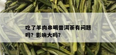 吃了羊肉串喝普洱茶有问题吗？影响大吗？