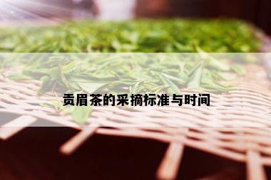 贡眉茶的采摘标准与时间