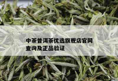 中茶普洱茶优选旗舰店官网查询及正品验证