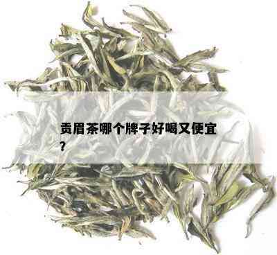 贡眉茶哪个牌子好喝又便宜？